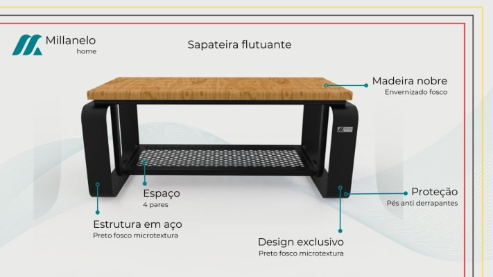 Sapateira Design Flutuante Para Hall Apartamentos Casas Modelo Appianato